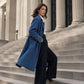 ⏰ Ultimo Giorno di Saldi – SCONTO 50% ✨Cappotto lungo in denim da donna con chiusura doppia a bottoni