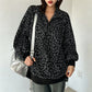 🔥SCONTO DEL 50%! 👚Felpa da donna con stampa leopardato e mezza cerniera