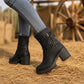🔥SCONTO DEL 50%! 👢Stivali da donna a polpaccio con tacco grosso e fibbia