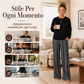 ⏰ Ultimo Giorno di Saldi – SCONTO 50% ✨Completo da donna casual con top a girocollo e pantaloni stampati