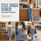 🔥SCONTO DEL 50%! 👖Jeans cargo a zampa da donna, slim fit, ad alta elasticità con tasche con patta
