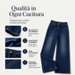🔥SCONTO DEL 50%! 👖Jeans elasticizzati a gamba larga da donna, a vita alta