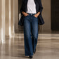🔥SCONTO DEL 50%! 👖Jeans elasticizzati a gamba larga da donna, a vita alta