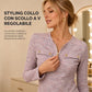 🔥SCONTO DEL 50%! 👚Maglione da donna a maniche lunghe, scollo a V e mezza zip