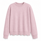🔥SCONTO DEL 50%! 👚Maglione da donna con scolo rotondo e bordo smerlato