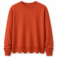 🔥SCONTO DEL 50%! 👚Maglione da donna con scolo rotondo e bordo smerlato