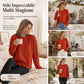 🔥SCONTO DEL 50%! 👚Maglione da donna con scolo rotondo e bordo smerlato
