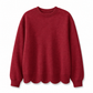 🔥SCONTO DEL 50%! 👚Maglione da donna con scolo rotondo e bordo smerlato