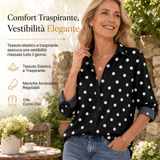🔥SCONTO DEL 50%! 👚Blusa da donna elegante e casual a maniche lunghe con bottoni