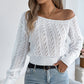 🔥SCONTO DEL 50%! 👚Maglione corto a trama da donna, con scollo sulle spalle