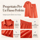 🔥SCONTO DEL 50%! 👚Set donna composto da camicia a righe lungo e pantaloni a gamba larga