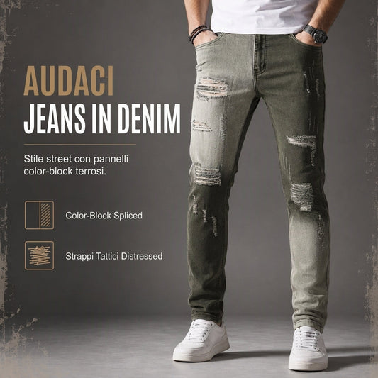 ⏰ Ultimo Giorno di Saldi – SCONTO 50% ✨Jeans strappati slim fit da uomo
