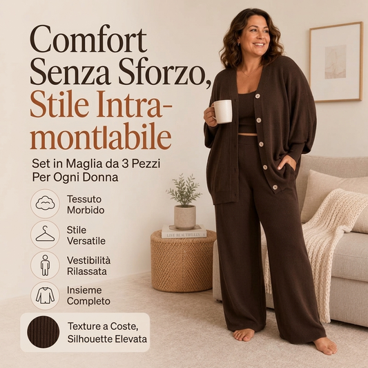 ⏰ Ultimo Giorno di Saldi – SCONTO 50% ✨Set da 3 pezzi in maglia da donna per il tempo libero