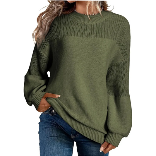 🔥SCONTO DEL 50%! 👚Maglione lavorato a maglia a maniche lunghe da donna con taglio comodo