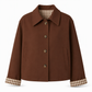 Cappotto da donna autunnale invernale casual a maniche lunghe con chiusura monopetto