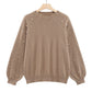 ⏰ Ultimo Giorno di Saldi – SCONTO 50% ✨Maglione Pullover da Donna con Collo Rotondo e Perle Finte