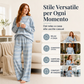 ⏰ Ultimo Giorno di Saldi – SCONTO 50% ✨Set da donna con top a righe e collo alto modellato e pantaloni gamba larga