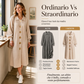 ⏰ Ultimo Giorno di Saldi – SCONTO 50% ✨Abito lungo da donna in maglia a coste con maniche a lanterna