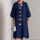 ⏰ Ultimo Giorno di Saldi – SCONTO 50% ✨Abito lungo da donna in maglia a coste con maniche a lanterna