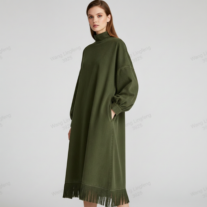 ⏰ Ultimo Giorno di Saldi – SCONTO 50% ✨Abito casual da donna in finta pelle scamosciata tinta unita