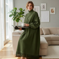 ⏰ Ultimo Giorno di Saldi – SCONTO 50% ✨Abito casual da donna in finta pelle scamosciata tinta unita