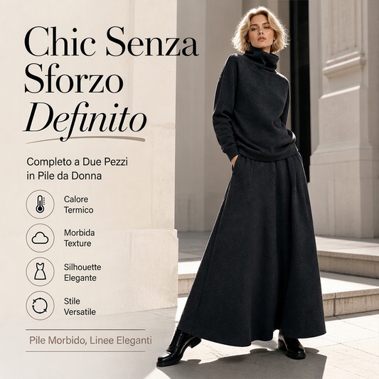 ⏰ Ultimo Giorno di Saldi – SCONTO 50% ✨Set da donna con top a collo alto e gonna maxi