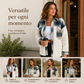 🔥SCONTO DEL 50%! 👚Giacca da donna a quadri in pile con patchwork e abbottonatura frontale
