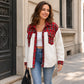 🔥SCONTO DEL 50%! 👚Giacca da donna a quadri in pile con patchwork e abbottonatura frontale