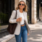 🔥SCONTO DEL 50%! 🧥Elegante giacca classica da donna con singolo bottone