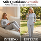 ⏰ Ultimo Giorno di Saldi – SCONTO 50% ✨Completo Tuta Casual da Donna in Tinta Unita, 2 Pezzi