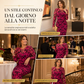 🔥SCONTO DEL 50%! 👗Set da 2 abiti da donna, composto da abito midi aderente a maniche lunghe con stampa a catena in rete e abitino interno