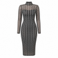 🔥SCONTO DEL 50%! 👗Set da 2 abiti da donna, composto da abito midi aderente a maniche lunghe con stampa a catena in rete e abitino interno