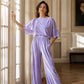 Set da donna con top di velluto a maniche corte e pantaloni a gamba larga
