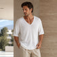 ⏰ Ultimo Giorno di Saldi – SCONTO 50% ✨T-shirt a maglia da uomo casual con scollo a V