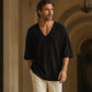 ⏰ Ultimo Giorno di Saldi – SCONTO 50% ✨T-shirt a maglia da uomo casual con scollo a V