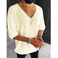 ⏰ Ultimo Giorno di Saldi – SCONTO 50% ✨T-shirt a maglia da uomo casual con scollo a V