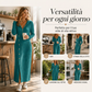 ⏰  Sconto del 50% di cambio stagione – qualità a metà prezzo! ✨Abito lungo maxi femminile a maniche lunghe in maglia a coste con cappuccio, stile casual