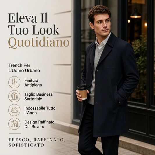 ⏰ Ultimo Giorno di Saldi – SCONTO 50% ✨Trench coat casual da uomo monopetto