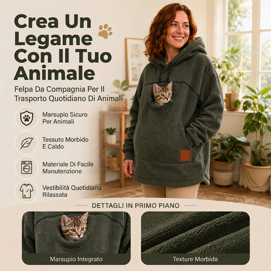 ⏰ Ultimo Giorno di Saldi – SCONTO 50% ✨Felpa con cappuccio in peluche unisex per il trasporto degli animali domestici