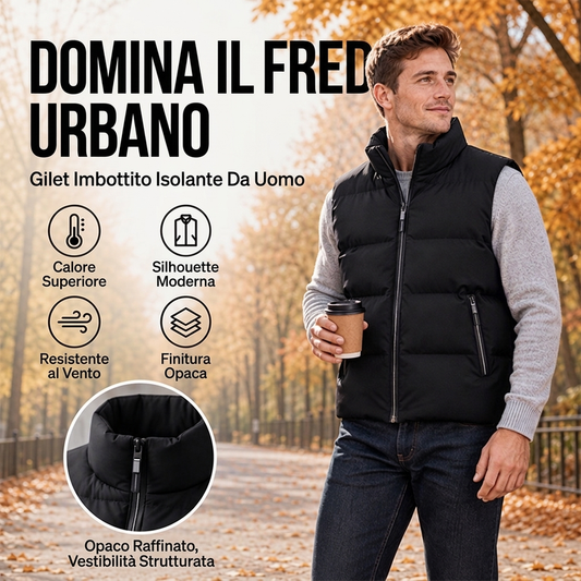⏰  Sconto del 50% di cambio stagione – qualità a metà prezzo! ✨Gilet Imbottito Classico da Uomo con Collo Asto