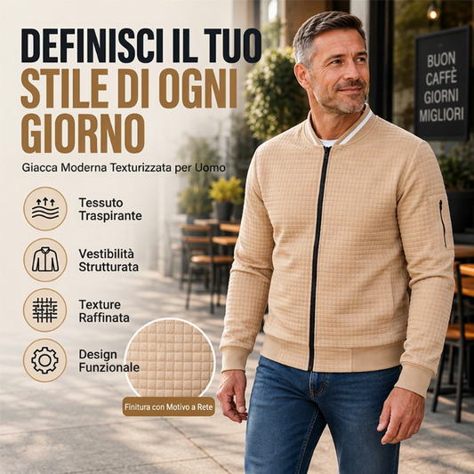 ⏰  Sconto del 50% di cambio stagione – qualità a metà prezzo! ✨Giacca Bomber Uomo Casual a Rete a Waffle