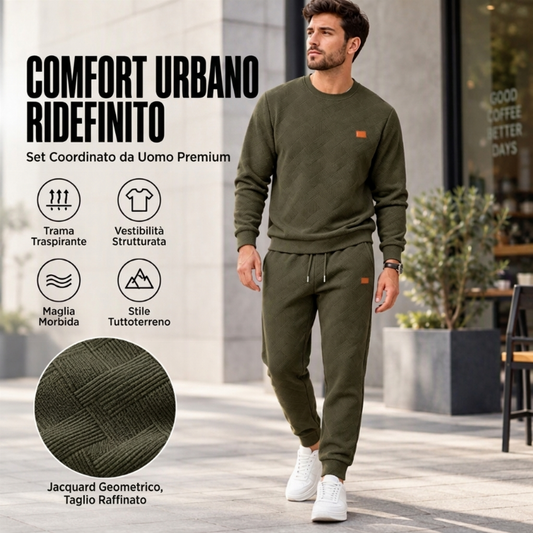 ⏰  Sconto del 50% di cambio stagione – qualità a metà prezzo! ✨Set sportivo casual da uomo in jacquard testurizzato