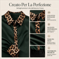 ✨Disponibilità limitata, non lasciartelo sfuggire!🎉Camicia da donna in raso con patchwork leopardato