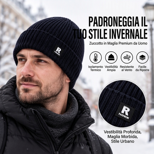 ⏰  Sconto del 50% di cambio stagione – qualità a metà prezzo! ✨Cappello Skull Cap Maglia Uomo Morbido e Caldo