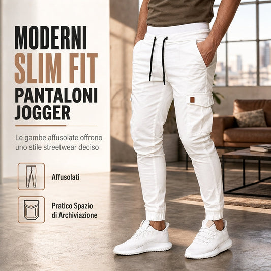 ⏰ Ultimo Giorno di Saldi – SCONTO 50% ✨Pantaloni jogger cargo da uomo casual in tinta unita