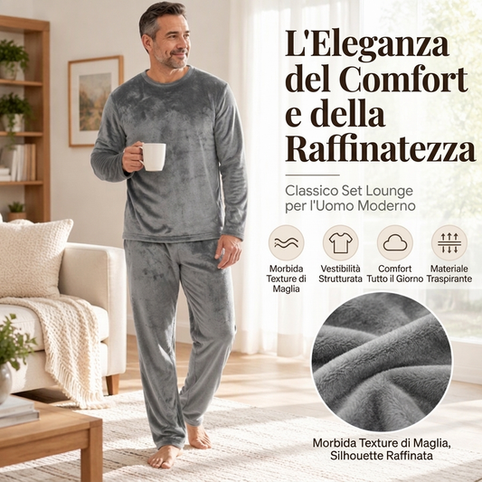 ⏰  Sconto del 50% di cambio stagione – qualità a metà prezzo! ✨Pigiama in Velluto Termico Accogliente per Uomo