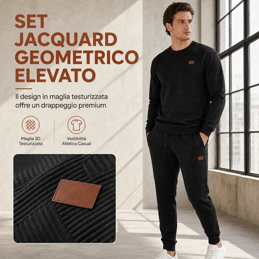 ⏰  Sconto del 50% di cambio stagione – qualità a metà prezzo! ✨Completo Maglia Casual da Uomo, Maglione con Girocollo e Motivo Jacquard per Autunno e Inverno
