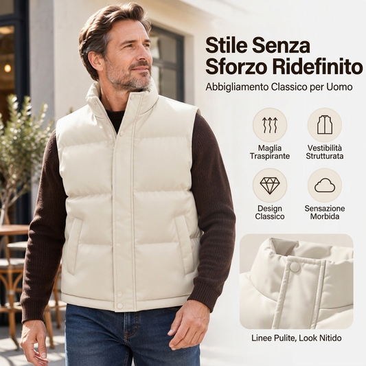 ⏰  Sconto del 50% di cambio stagione – qualità a metà prezzo! ✨Gilet Termico Antivento da Ragazzo con Collo Alto