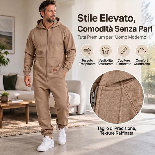 ⏰  Sconto del 50% di cambio stagione – qualità a metà prezzo! ✨Tuta Uomo Casual e Confortevole con Cappuccio e Termica