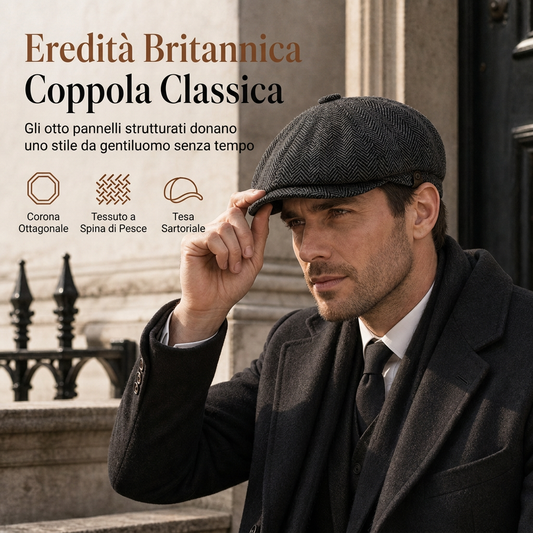 ✨Disponibilità limitata, non lasciartelo sfuggire!🎉Berretto Vintage Stile Britannico Newsboy per Uomo e Donna, Cappello Berretto Ottagonale Classico Casual